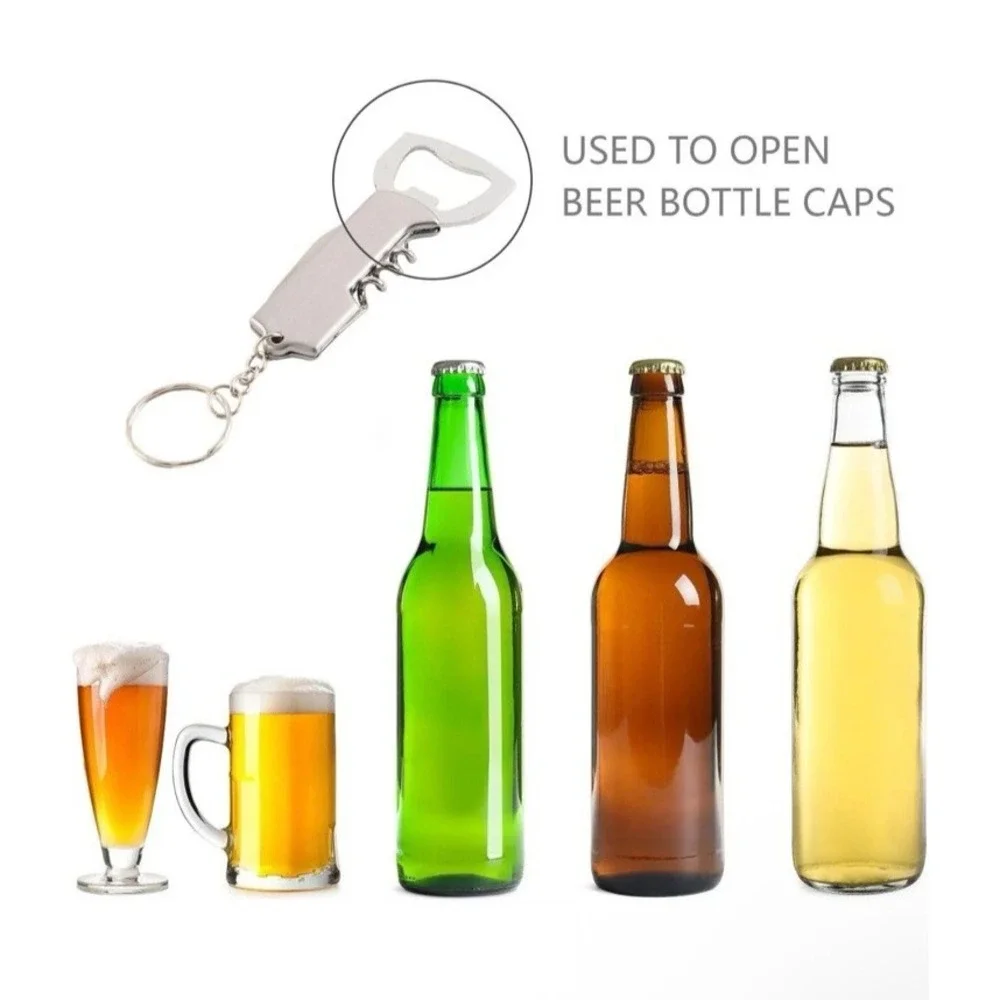 5 Pcs Foldable 3-in-1 Utility Key Chain Knife Bottle Opener for‎ Bottles & Wine